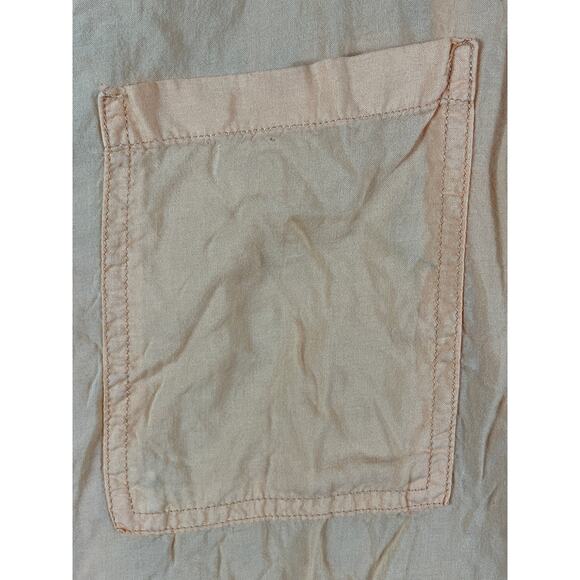 Chambrai Women's Orange Flowy Button Up Top Size M - Picture 10 of 11